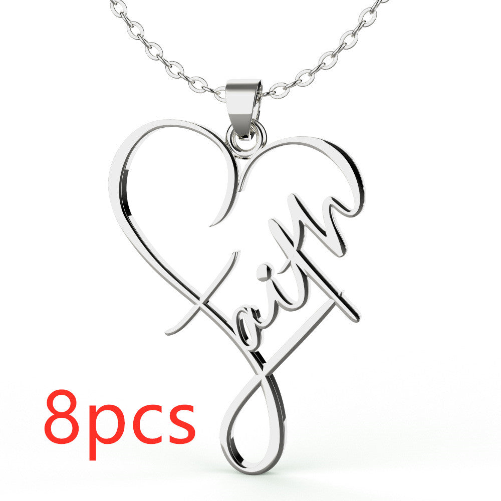 Heart of Faith Pendant Necklace – Elegant European and American Design