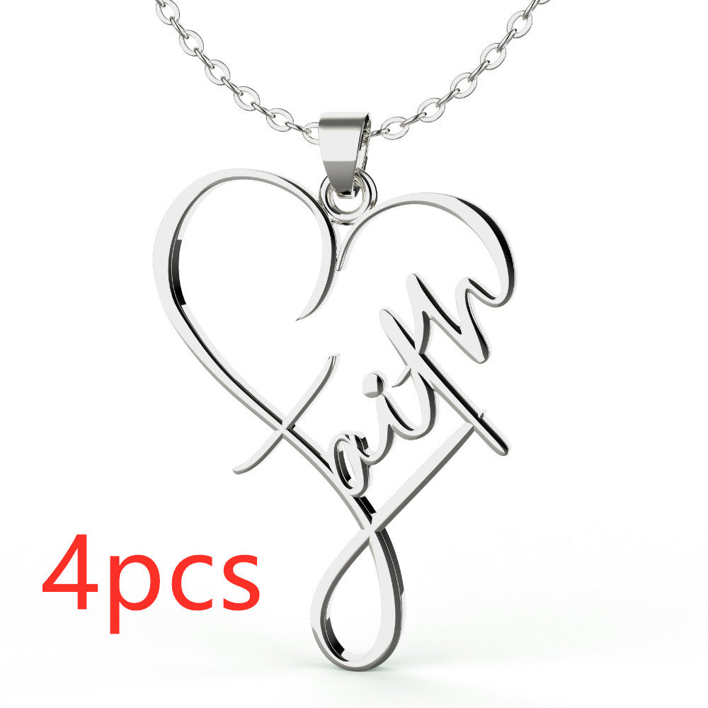 Heart of Faith Pendant Necklace – Elegant European and American Design
