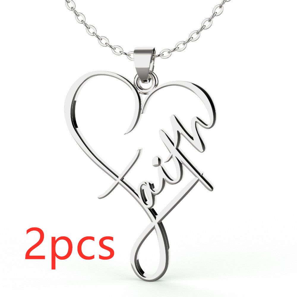 Heart of Faith Pendant Necklace – Elegant European and American Design