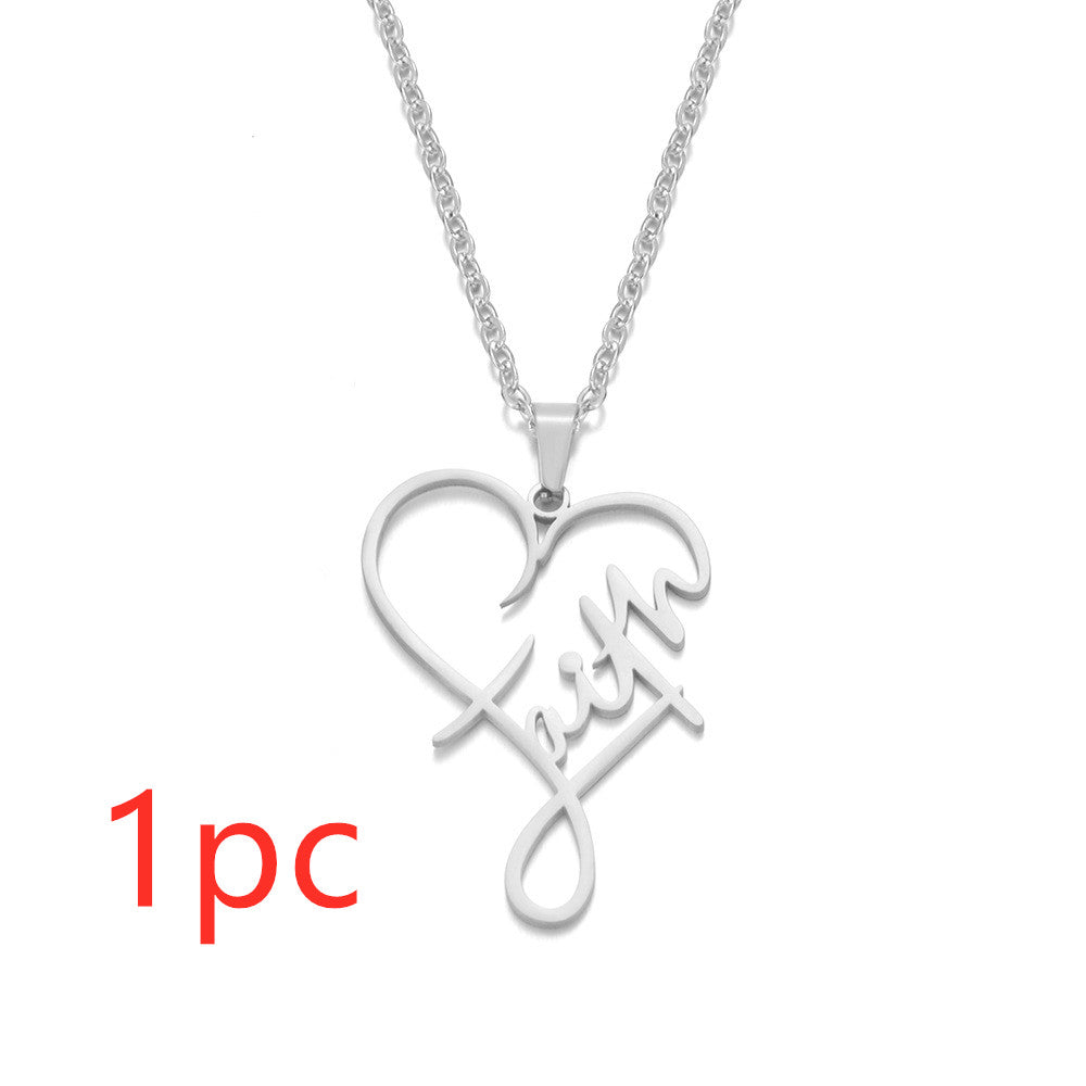 Heart of Faith Pendant Necklace – Elegant European and American Design