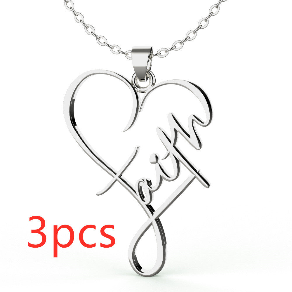 Heart of Faith Pendant Necklace – Elegant European and American Design