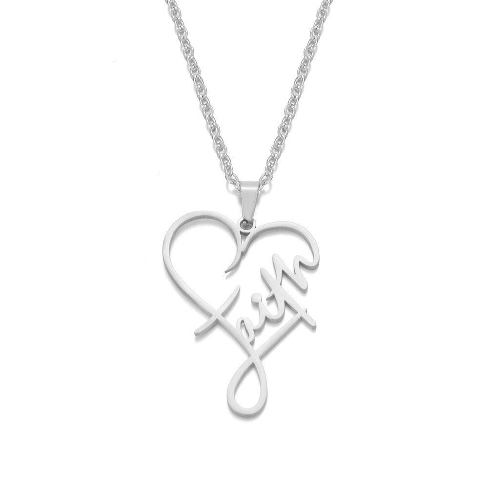 Heart of Faith Pendant Necklace – Elegant European and American Design