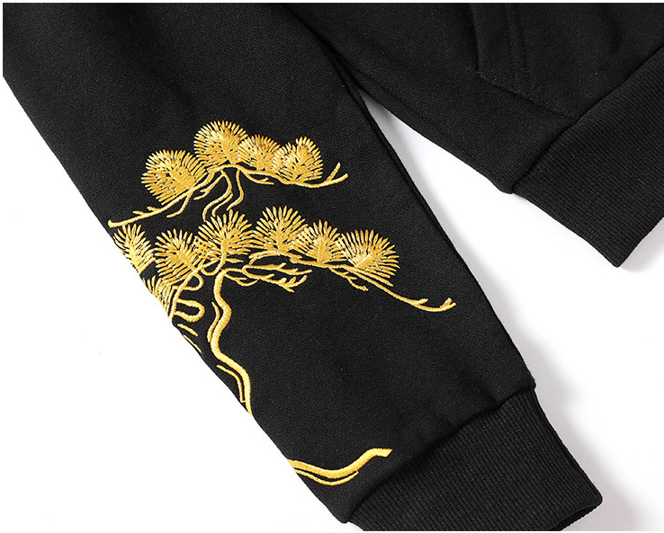 Fairy embroidered men's hooded sweatshirt