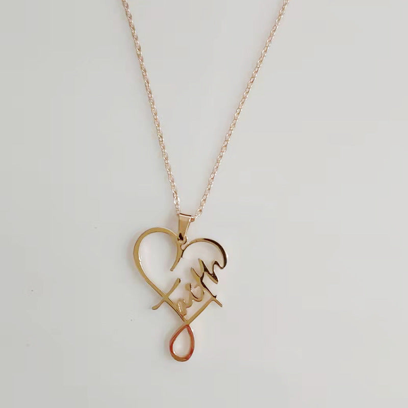 Heart of Faith Pendant Necklace – Elegant European and American Design