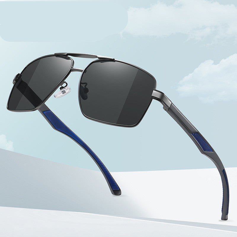 Fashion Metal Large Frame Men's Double Beam Driving Night Vision Sunglasses