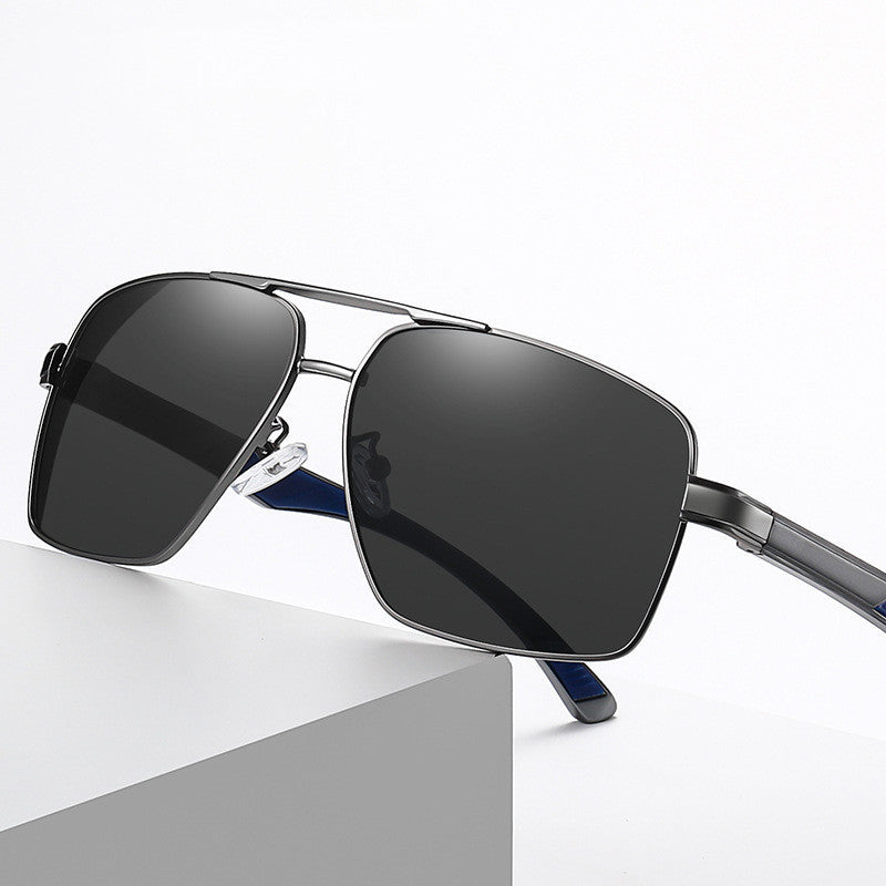 Fashion Metal Large Frame Men's Double Beam Driving Night Vision Sunglasses