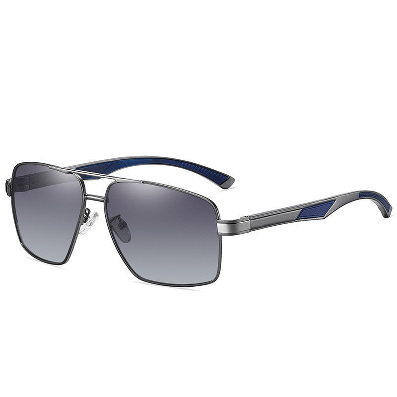 Fashion Metal Large Frame Men's Double Beam Driving Night Vision Sunglasses