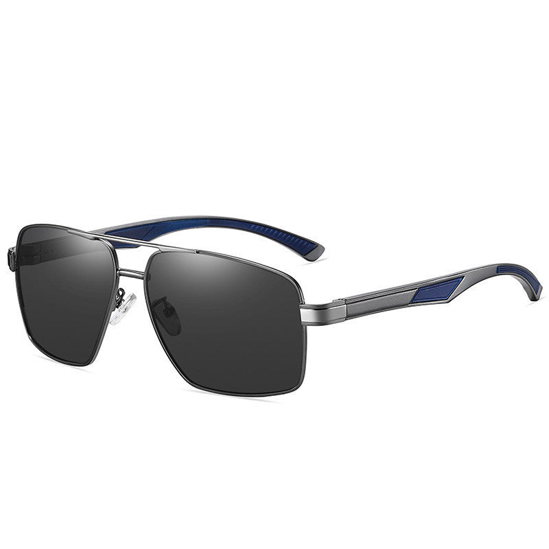 Fashion Metal Large Frame Men's Double Beam Driving Night Vision Sunglasses