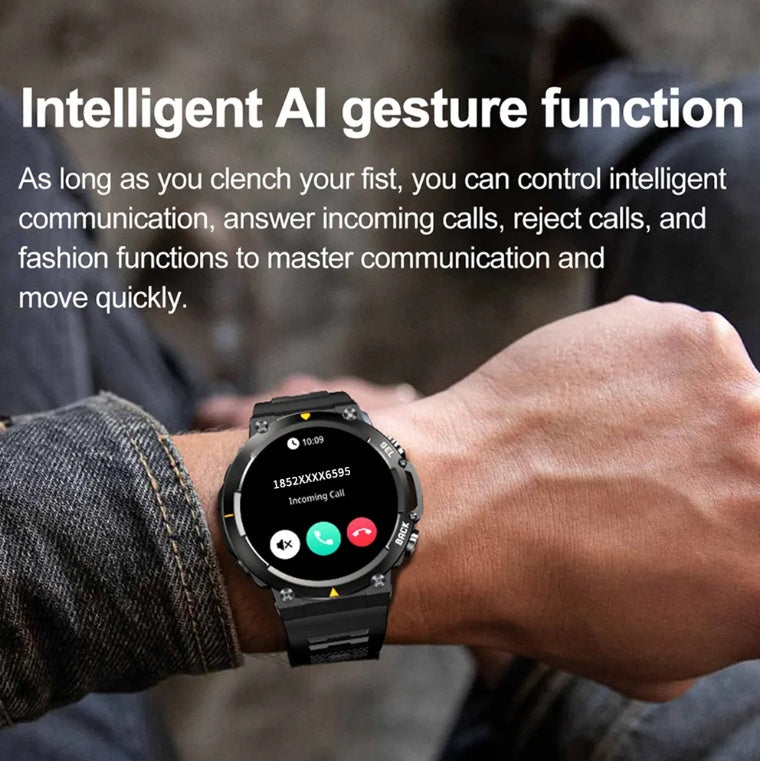 MAX18™ Men’s Smartwatch – 1.43″ AMOLED Display, Bluetooth Calling, AI Voice & Gesture Control