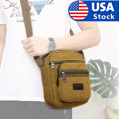 Men's Crossbody Messenger Bag Canvas Bags Casual Shoulder Satchel Handbag Pouch