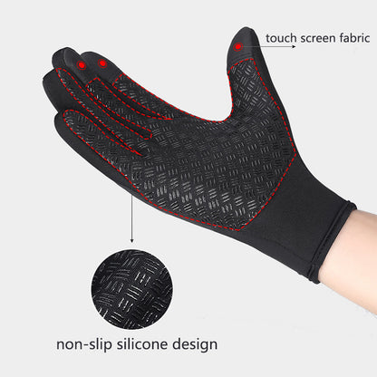 Winter Gloves Touch Screen Riding Motorcycle Sliding Waterproof Sports Gloves With Fleece