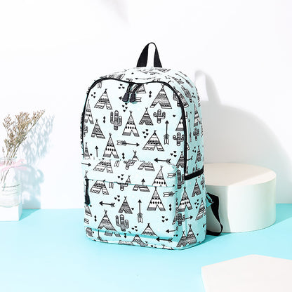 Printed canvas backpack