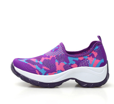 Women's Breathable Woven Rocking Shoes with Soft Sole