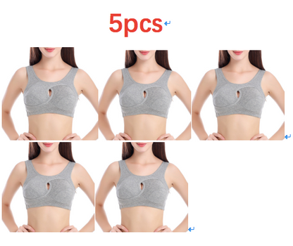 Cotton Anti-expansion Anti-Sag Gathering Adjustment Sports Bra