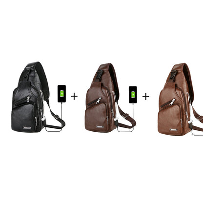 USB Portable Charging Chest Bag – Anti-Theft Crossbody Messenger Sling with Built-In USB Port