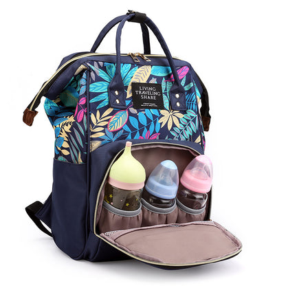 Printed mommy backpack