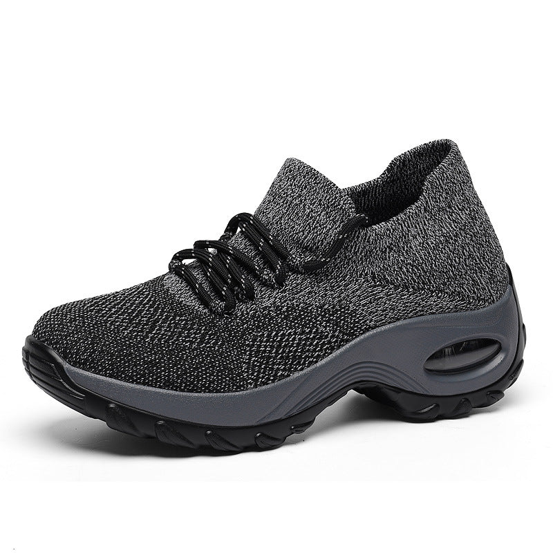 Women's Flying Knit Sports Shoes with Sock-Like Fit and Shaking Sole