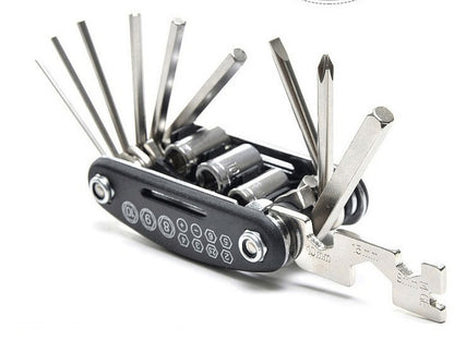 16-in-1 Bicycle Repair Multi-Tool — Folding Bike Maintenance Combo Kit