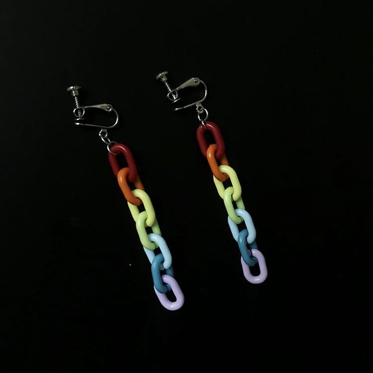 Vintage Rainbow Buckle Acrylic Plastic Chain