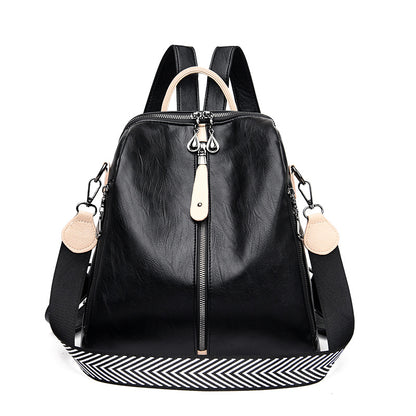 Multifunctional Backpack Female Fashion Leather Korean Style Trendy Backpack