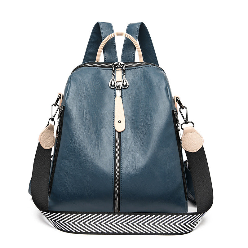 Multifunctional Backpack Female Fashion Leather Korean Style Trendy Backpack