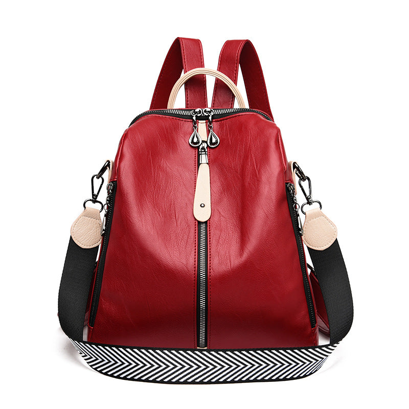 Multifunctional Backpack Female Fashion Leather Korean Style Trendy Backpack