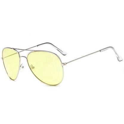 Sunglasses Metal Ocean Film Sunglasses Night Vision Glasses Yellow Transparent Toad Glasses