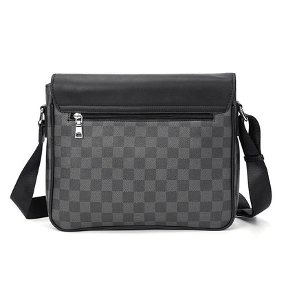 Men S Shoulder Bag Leather Plaid