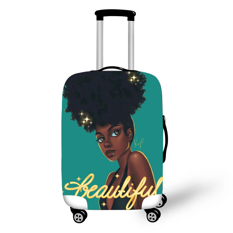 Nopersonality African Art Girl Travel Accessories Luggage Cover Suitcase Protection Baggage Dust Cover Stretch Fabrics 18-30inch