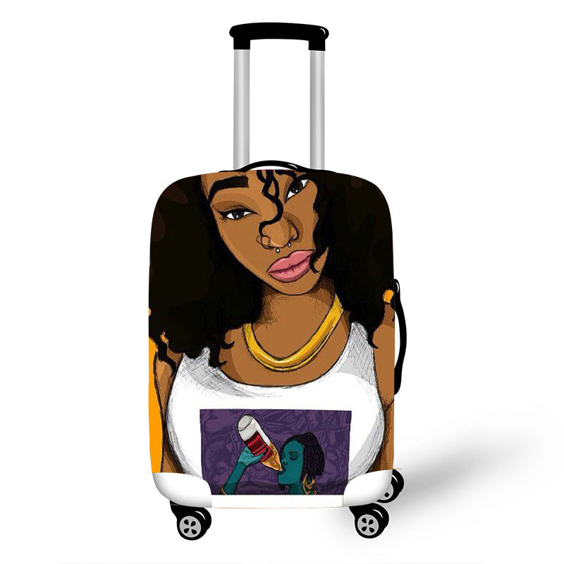 Nopersonality African Art Girl Travel Accessories Luggage Cover Suitcase Protection Baggage Dust Cover Stretch Fabrics 18-30inch