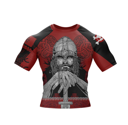 RED VIKING RASH GUARD - XMARTIAL SLEEVE