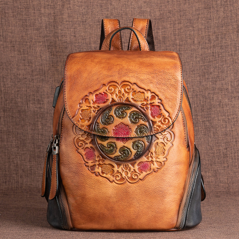 Large Capacity Backpack Creative Chinese Style Ladies Backpack