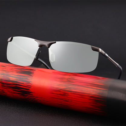 Intelligent color changing polarized driving sunglasses