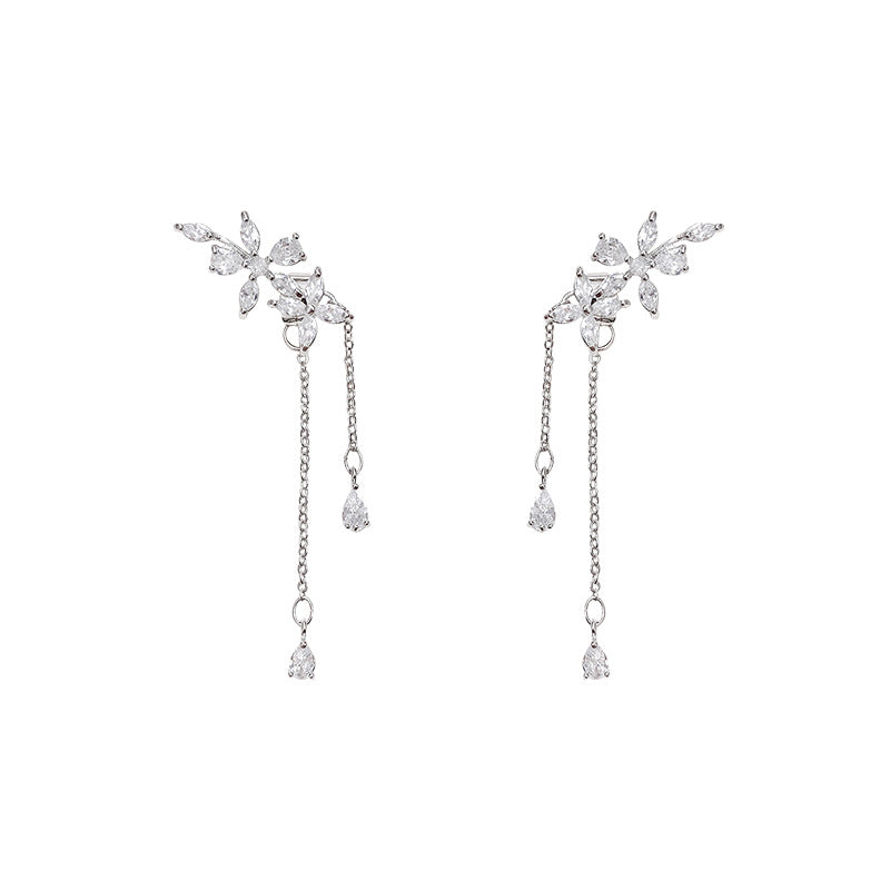 Super Sparkling Zircon Wing Earrings For Women's Advanced