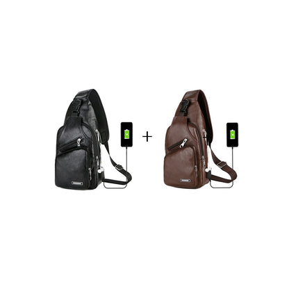 USB Portable Charging Chest Bag – Anti-Theft Crossbody Messenger Sling with Built-In USB Port