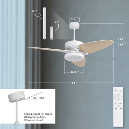LightPro 52″ LED Smart Ceiling Fan — Modern Comfort Meets Intelligent Control