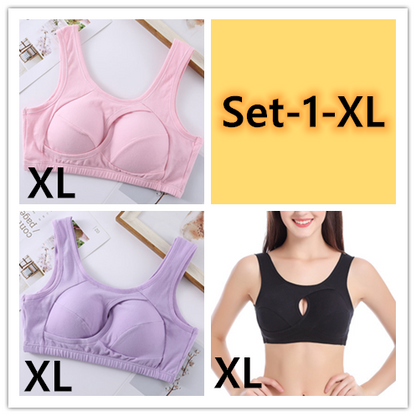 Cotton Anti-expansion Anti-Sag Gathering Adjustment Sports Bra