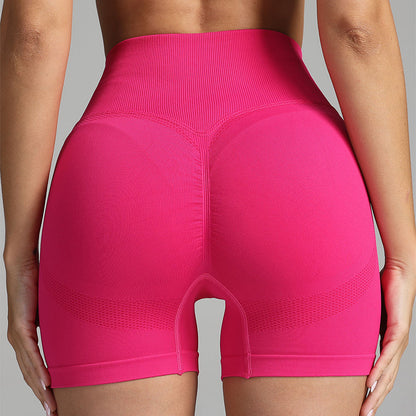 Seamless Yoga Shorts Women Solid Color High Waist Hip-lifting Fitness Pants Running Sweatpants