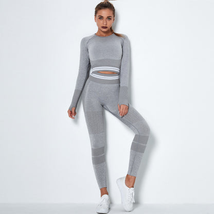 Seamless knitted quick-drying sports yoga suit