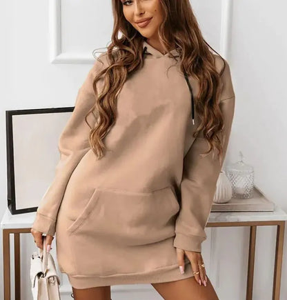 Women's Solid Color Casual Hoodie Sweater – Comfort Meets Style