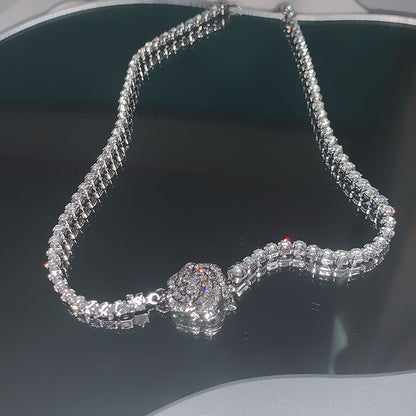 Choker Studded With Diamond Sparkling Rose