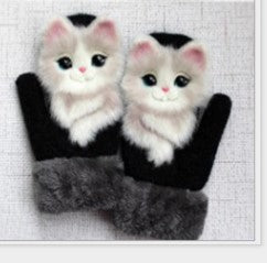 Cartoon Animal Autumn And Winter Warm Mittens