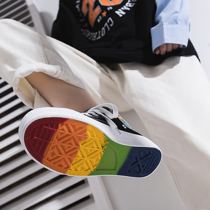 Women's High Top Rainbow Canvas Sneakers