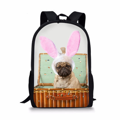 Pug children's backpack Pug primary school backpack