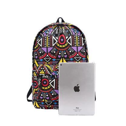 Printed canvas backpack