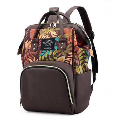 Printed mommy backpack