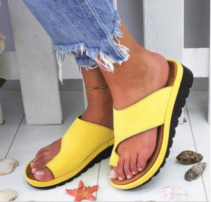 Women Slippers Flat Sole Casual Soft Big Toe Foot Sandal