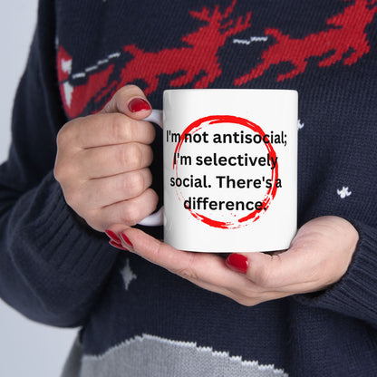 Not Antisocial" Mug for Selective Socializers