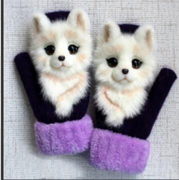 Cartoon Animal Autumn And Winter Warm Mittens