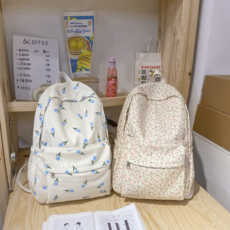 Mori Department Girl Backpack Small Fresh Floral Backpack